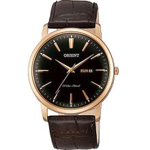 UG1R004B Orient Quartz Mens Leather Dress Watch