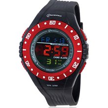 Unisex Multi-Functional Chronograph PU Digital Automatic Casual Watch