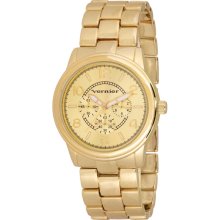 Vernier Women's V200 Round Gold Tone Chrono Look Bracelet Watch