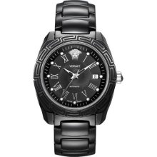 Versace Watches DV One Round Automatic Watch In Black Model 01ACS9D009