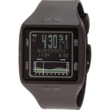 Vestal Mens Brig Tide and Train Digital Polyurethane Watch - Black Rubber Strap - Black Dial - BRG001