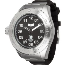 Vestal Mens ZR4 Diver Stainless Watch - Black Rubber Strap - Black Dial - ZR4002