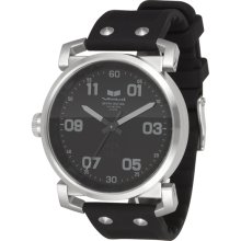 Vestal USS Observer Watch - Black/Brushed Silver/Black OB3S004