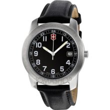 Victorinox Field Black Dial Black Leather Strap Mens Watch 26010. ...