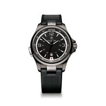 Victorinox Night Vision GMT Black Dial Black Rubber Mens Watch 241596