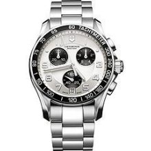 Victorinox Swiss Arm Chrono Classic Silver-Tone Dial Men's Watch #2414