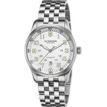 Victorinox Swiss Army Airboss Mechanical Mens Silver Dial Bracelet Watch 241506