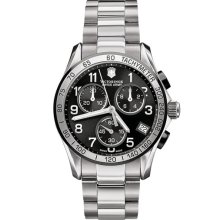 Victorinox Swiss Army 'Chrono Classic' Stainless Steel Bracelet Watch Black