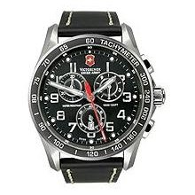 Victorinox Swiss Army Chrono Classic Xls Black Leather Mens Watch 241444