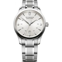 Victorinox Swiss Army M ens Alliance Stainless Watch - Silver Bracelet - Silver Dial - 241476