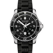 Victorinox Swiss Army 'Maverick GS' Rubber Strap Watch Black/ Black