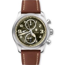 Victorinox Swiss Army Men's Swiss Automatic Telemeter Scale Chronograph Brown Leather Strap Watch