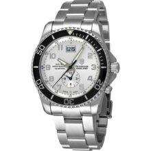 Victorinox Swiss Army Men's Swiss Quartz White Dial Dual Time Stainless Steel Watch