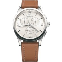 Victorinox Swiss Army Watch, Mens Chronograph Alliance Brown Leather S