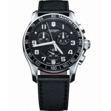 Victorinox Swiss Army Watch, Mens Chrono Classic Chronograph Black Lea
