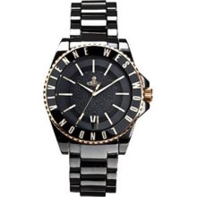 Vivienne Westwood Sloane Unisex Quartz Watch With Black Dial Analogue Display And Black Ceramic Bracelet Vv048gdbk