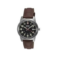 Wenger 72917 Classic Field Black Dial Brown Leather Strap