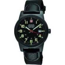 Wenger Classic Field Watch, Black Dial with Date, IP Gun Metal Case, Black - 72915