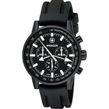 Wenger Men's Commando Wper Chrono Black/White Dial Black Strap