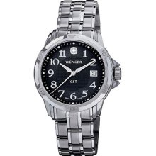 Wenger Mens GST Bracelet Watch - Black Dial - Stainless Steel - Date 78236