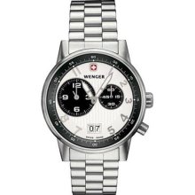 Wenger Men's Swiss Movement Commando Dual Time 100m 2-eye Stainless Steel Watch