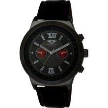 Wingmaster Gents Fashion Watch With Decorative Multi-Dial. Men's Quartz Watch With Black Dial Analogue Display And Black Plastic Or Pu Strap Wm.0054.8