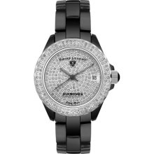 WISS LEGEND Women's Karamica White Diamond (2.88 ctw) Pave Dial Black