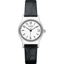 Women's Carriage by Timex Croco Strap with Chrome Dial Watch - Black