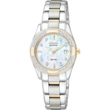 Womens Citizen Eco-Drive Regent Watch with Diamonds in Stainless Steel with Gold (EW1824-57D)