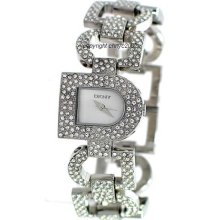 Women's Dkny Stainless Steel Crystal D Silver Dial Watch Ny3915