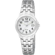 Women's Eco-Drive Stainless Steel White Dial