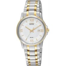 Women's Eco-Drive Two Tone Stainless Steel Case and Bracelet White