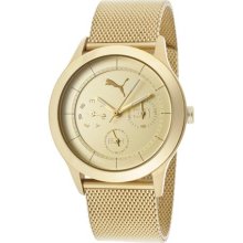 Women's gold puma curve mesh band watch pu102682005