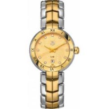 Women's Link Two Tone Stainless Steel Case and Bracelet Gold Dial
