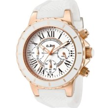 Women's Marina Chrono White Dial Rose Gold Tone Case White Silico ...