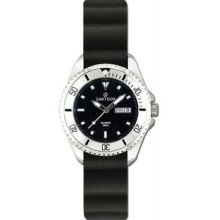 Women's Quartz Black Dial Dive Watch Rubber