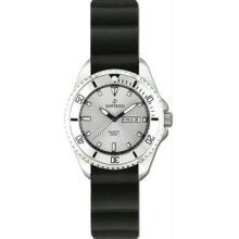 Women's Quartz Silver Dial Dive Watch Rubber