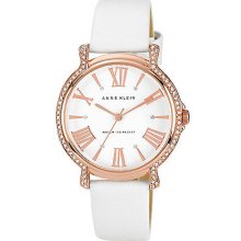 Women's Rose Gold-Tone Crystal Bezel Watch