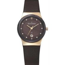 Women's Stainless Steel Case Quartz Brown Dial Brown Leather