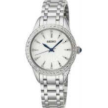 Women's Stainless Steel Case and Bracelet Dress Watch Silver