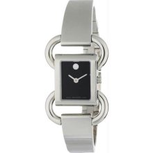 Women's Stainless Steel Chain Linio Link Bangle Black Tone Dial