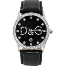 Women's Stainless Steel Gloria Black Dial Strap