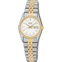 Women's Two Tone Dress Quartz Silver Tone Dial