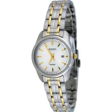 Women's Two Tone Stainless Steel Case and Bracelet White Dial