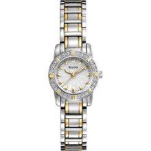 Women's Two Tone Stainless Steel Highbridge Quartz White Dial Diamond