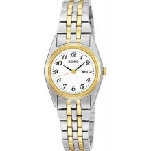 Women's Two Tone Stainless Steel Quartz Dress White Dial