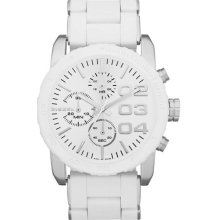 Women's white diesel oversized chronograph watch dz5306