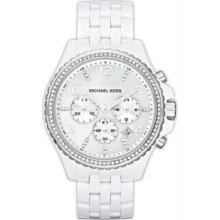 Women's White Plastic Link Bracelet Quartz Chronograph White