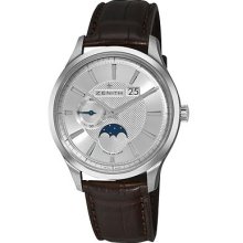 Zenith Men's 'CaptainElite' Silver Dial Moon Phase Automatic Watch 03.2140.691/02.C498