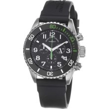 Zeno Mens Divers Black Dial Black Strap Chronograph Watch